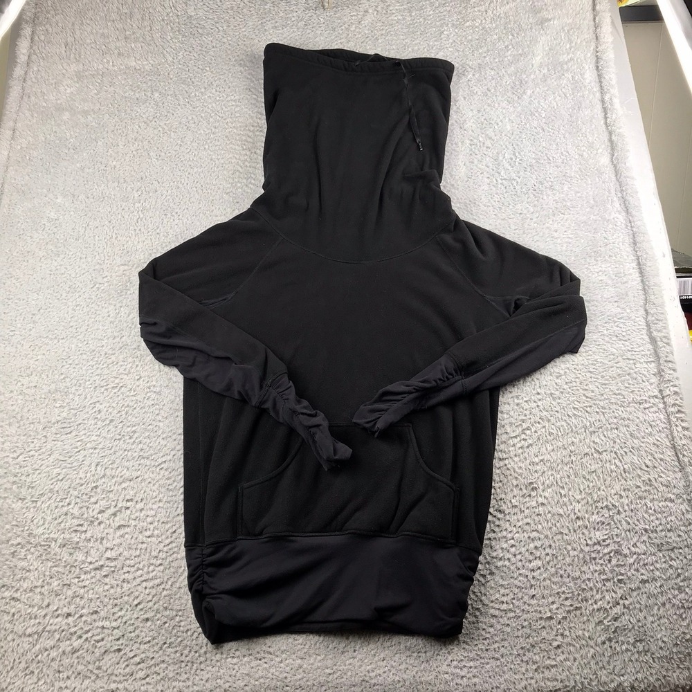 Lululemon Dont Hurry Be Happy Pullover Women 8 Black Fleece Funnel Neck Sweater